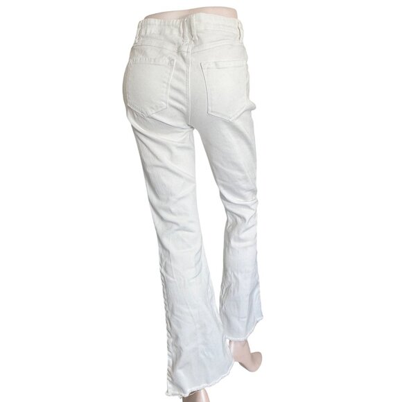 Happily Grey Signature Jeans Womens 3/26 White High Rise Sailor Style Flare - Picture 2 of 13